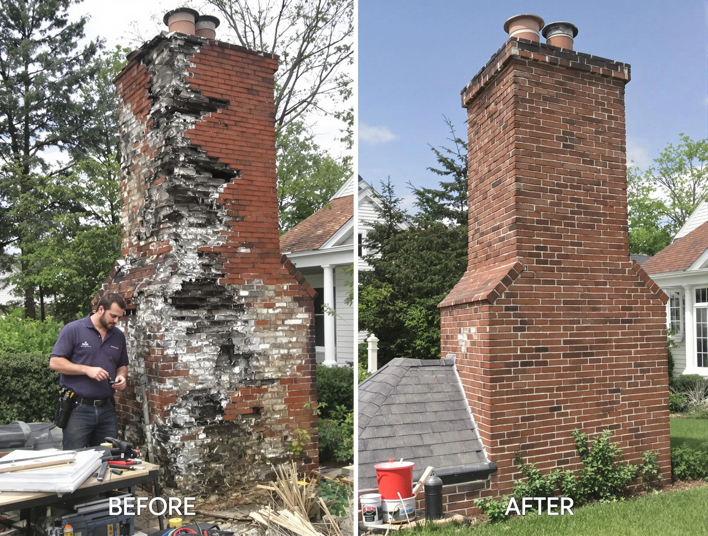 Mead Chimney Sweep performing a full chimney restoration in Mead, CO
